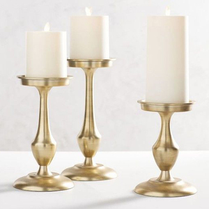 Bougeoir en aluminium antique doré pour la maison - Product Image 2