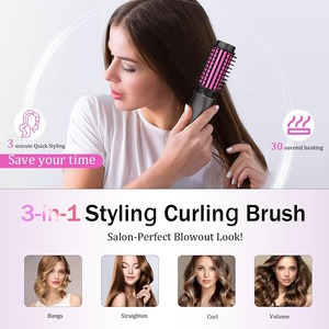 Brosse lissante et bouclante sans fil rechargeable en céramique, ionique, chauffage rapide, portable, pour salon et usage domestique, 4 réglages de chaleur, écran LCD - Product Image 5