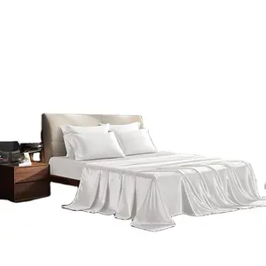 Wholesale of 100% pure silk bedding set, 16 flat sheets, pillowcases, 4 pieces, 6A grade mulberry silk