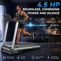 Tapis de course électrique intelligent pliable 2026 avec inclinaison automatique à 15 %, écran LCD bleu, vitesse 1-20 km/h, barre de maintien, pour la maison et la salle de sport, 4,5 CV
