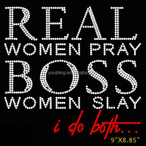 Personnalisé Nouveau Vrai Femmes Prier Patron Femmes Tuer Je Fais Les Deux Religieux Chrétien Strass Transfert Fer Sur La Conception Fer Sur Motif - Product Image 2