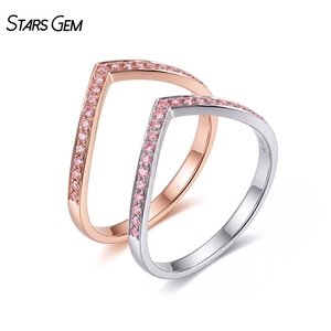 แหวนแต่งงาน StarsGem ทองคำแท้ 10K ประดับเพชร VS สีชมพู 0.17 กะรัต ผลิตในห้องปฏิบัติการ แบบ Eternity Ring - Product Image 1