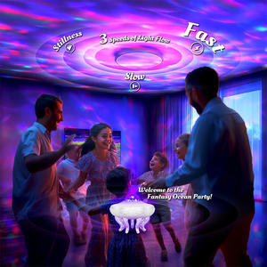 Projecteur de galaxie portable, lampe océanique méduse à bruits blancs, <span class=keywords><strong>veilleuse</strong></span> pour bébé, haut-parleur Bluetooth, télécommande, mini projecteur nébuleux - Product Image 4