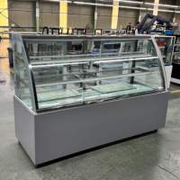 Réfrigérateur commercial LED pour gâteaux et pains, vitrine réfrigérée à air avec verre incurvé, contrôle numérique de la température, température unique