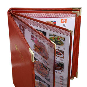 Impresión de Logotipo Personalizado, Porta Menús de Restaurante con Lámina Dorada, Lista de Vinos, Funda de PVC, Página de Menú, Cubierta de Menú de Cuero Grueso - Product Image 3