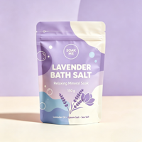 Sachet Doypack Personnalisé avec Logo, Finition Mate, en Aluminium Alimentaire, Doublure en Feuille d'Aluminium, Refermable avec Fermeture Éclair, Thermoscellable, pour Sels de Bain, Vente en Gros