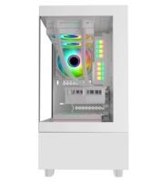 Boîtier PC avec ventilateurs, support pour refroidisseur d'eau 240 mm, refroidisseur CPU 165 mm, refroidisseur GPU 310 mm, compatible Micro ATX et ITX, boîtier de jeu pour ordinateur de bureau, tour moyenne