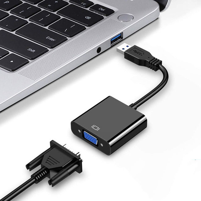 USB 3.0 a Male to VGA 15 Pin Female Video Display External Cable Cord Adapter