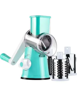 Rotary Cheese Grater 3 Drum Blades Manual Vegetable Slicer Walnuts Grinder Cheese Shredder Kitchen Vegetable Cheese Grater