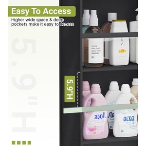 Over The Door Organizer 10 Pockets Large Capacity Hanging Storage For Baby Clothes Diapers And Essentials Pure <b>Black</b> Fabric - Product Image 4
