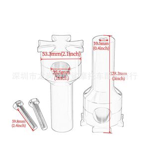 Clips de fixation pour guidon de moto, 32mm, 4 pouces, pour Harley Davidson, finition chromée noir et or - Product Image 2