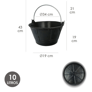 Seau de construction en caoutchouc italien 10 l. Wolfpack - Product Image 3