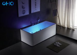 Baignoire <span class=keywords><strong>Spa</strong></span> Carrée Moderne OHO en Acrylique Écologique avec Thermostat et Vidange Central pour Hôtels - Product Image 3