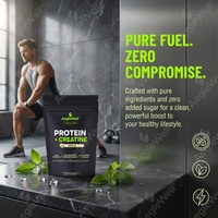 AegleWell Protéine Créatine en Poudre Sachet Individuel, 22g Protéines 5g Créatine Monohydrate pour la Construction Musculaire et l'Entraînement