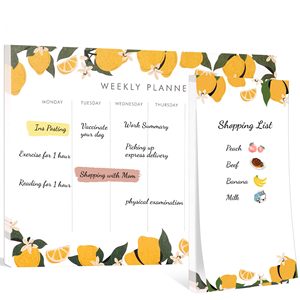 Design personnalisé 52 feuilles <span class=keywords><strong>jaune</strong></span> non daté à la liste des choses à faire <span class=keywords><strong>Bloc</strong></span>-notes planificateur hebdomadaire <span class=keywords><strong>Bloc</strong></span>-notes pour le travail Objectifs Notes Calendrier Idées - Product Image 4