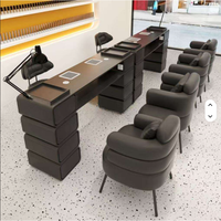 Nouvel ensemble de table et chaise de manucure de luxe avec tiroirs pour salon de beauté, modèle 2025, très demandé