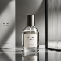 Flacons de parfum en verre ronds personnalisables, vides, transparents, 30ml, 50ml, 100ml, avec capuchon pulvérisateur