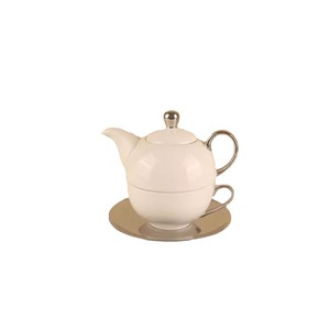 Céramique française légère luxe après-midi thé café sous-pot un pot une tasse soucoupe ensemble - Product Image 6