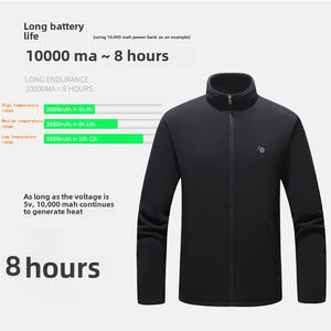 Giacca termica termica in <span class=keywords><strong>pile</strong></span> nero polare cappotto ricaricabile per riscaldamento intelligente vestiti invernali caldi per donna uomo - Product Image 3