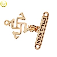 Étiquettes métalliques personnalisées pour maillots de bain, plaquées or, badges de logo pour vêtements et abayas, étiquettes à coudre avec lettres en relief pour maillots de bain et chaussures