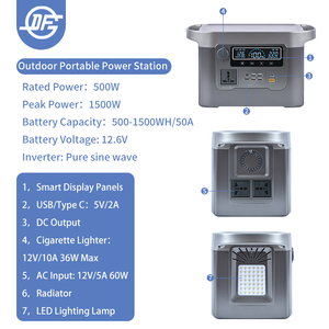 Cắm trại nhà khẩn cấp sử dụng hỗ trợ 500wh 1000wh LiFePO4 Trạm điện 500W 1000W 1500W 2000W Trạm điện cầm tay - Product Image 5
