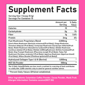 ODM OEM Fuel Collagen Mushroom Coffee Powder with Carbohydrate Fiber Protein Reduce Joint Aches And Stiffness Redured Stress - Product Image 6