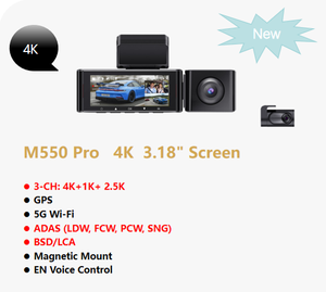 Cámara de Tablero para Auto 2026 <span class=keywords><strong>AZDOME</strong></span> M550 Pro-3CH ADAS Grabadora DVR con WiFi 5G y GPS Integrados, 6 Luces LED IR, Super Visión Nocturna y Caja Negra - Product Image 1