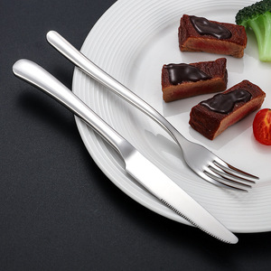304 Stainless Steel Cutlery Set Knife Fork Spoon Thickened Steak <b>Dessert</b> Utensils Western Restaurant Hotel Wedding Use - Product Image 3