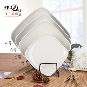 จานเมลามีนสีขาวทรงสี่เหลี่ยม ทนทาน เหมาะสำหรับโรงแรม งานเลี้ยง บุฟเฟ่ต์ - Product Image 5