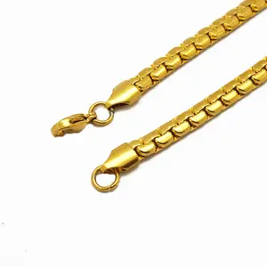 OEM High Quality 18K Gold Plated Stainless Steel Twisted Chain Necklace Party Fashion Necklace Jewelry Gold Chain for Men