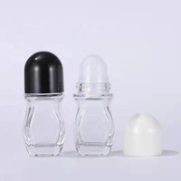 JIE MEI – bouteille en verre à bille pour huile essentielle, 30ML, 50ML, bouchon blanc noir, vide, maquillage, vente en gros