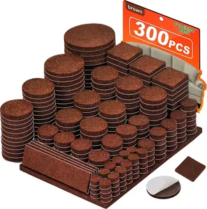 300 pièces de tampons en feutre auto-adhésifs marron de qualité supérieure pour les pieds de meubles protégeant les planchers de bois dur