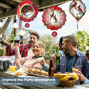 Magnifique éolienne de jardin en acier inoxydable, éolienne 3D en forme d'oiseau, sculpture éolienne pour la cour, le patio, la décoration extérieure suspendue, cadeau - Product Image 4