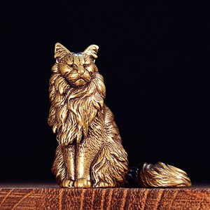 Estatua de Grulla Chapada en Oro Vintage, Escultura de Animal de Latón Sólido para Decoración de Escritorio, Obra de Arte Coleccionable Fundida a Mano - Product Image 2