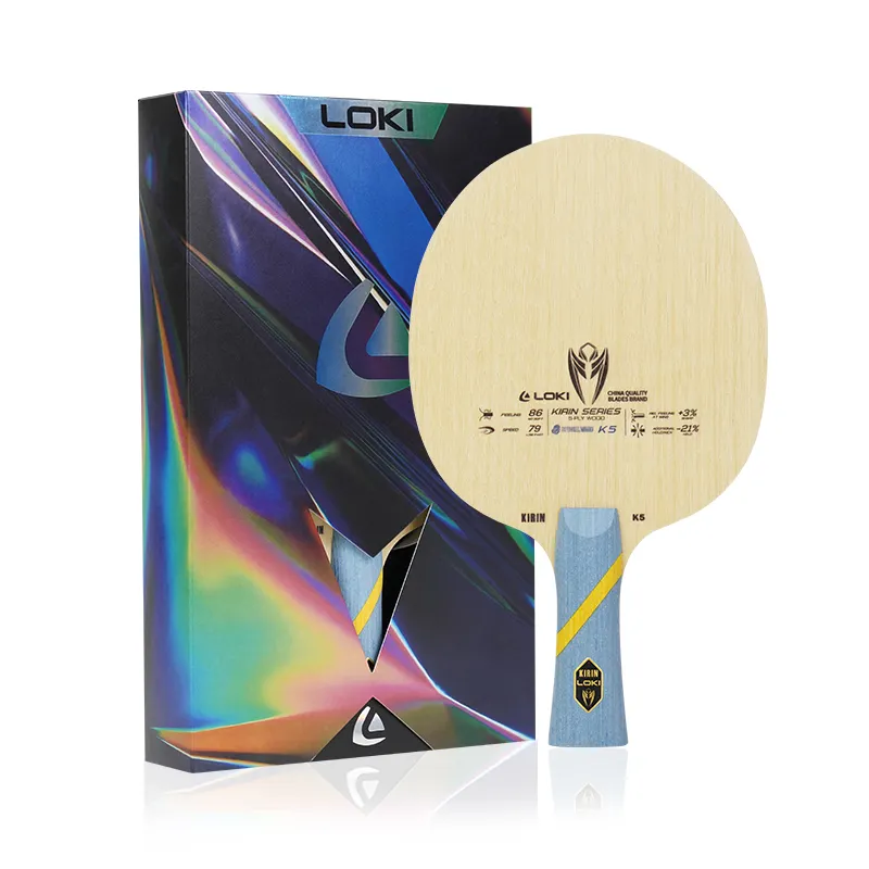 Loki KIRIN 5 Ping Pong Paddle Blade Angriffs kraft Typ Elastic Pure Wood Tischtennis Carbon Blade