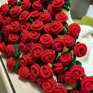 Manta Decorativa con Rosas Hechas a Mano, Siempre Disponible, Regalo para el Día de la Madre, para Novia, Ramo de Flores para Sofá, Agente de Compras 1688 - Product Image 1