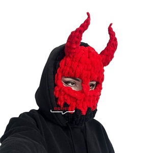 Mũ tai thỏ lớn mới được dệt bằng tay dày lông cừu dệt kim ấm áp Mũ ngộ nghĩnh - Product Image 4