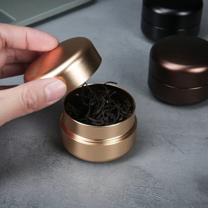 厂家定制创意金属迷你小尺寸咖啡罐钛铝合金茶叶包装盒密封储物罐 - Product Image 1