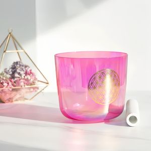 REMA Northern lights Clear Crystal Singing Bowl Alchemy 440/432Hz Glass Quartz Sound Bath Meditation Bowl - Product Image 1