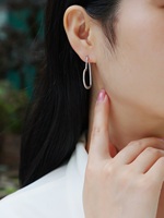 Boucles d'oreilles créoles en argent sterling 925 avec moissanite en forme de cœur pour femme, grandes boucles d'oreilles créoles éternité en moissanite et diamant