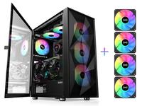 SAMA verre trempé porte ouverte jeu ATX ordinateur boîtier PC boîtier d'ordinateur tour moyenne noir atx boîtier pc jeu