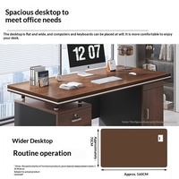 Bureau d'ordinateur simple LBZ-137X, grand format, style minimaliste moderne, avec tiroirs de rangement et trous de câblage, idéal pour les professionnels.