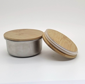 Top Sale Round <b>Bamboo</b> Lid With Silicone Gasket Wooden <b>Bamboo</b> Round Lid for Metal <b>Container</b> for Food Storage - Product Image 3