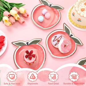 Platos de Papel Color Durazno de Diseño Moderno, Más Vendidos, Vajilla Desechable, Decoraciones para Mesa de Fiesta con Corte Troquelado - Product Image 3