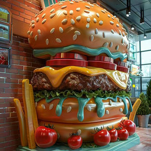 Décoration de Porte Géante 3D en Fibre de Verre, Statue de Jardin Géante, Sculpture d'Extérieur pour Restaurant Fast-Food et Centre Commercial, Alimentaire en Résine Personnalisée - Product Image 1