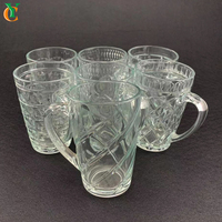 Vente chaude 250ml/9OZ tasse en verre transparent avec poignée en verre de Style classique pour thé café vin bière lait réutilisable