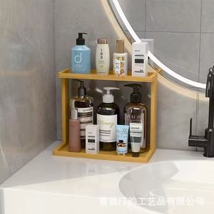 Bamboo bathroom countertop <b>storage</b> rack, small <b>dressing</b> <b>table</b> <b>storage</b> shelf, suitable for cosmetics, perfumes, and skincare. - Product Image 2