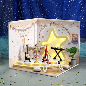 Nouvelle <span class=keywords><strong>maison</strong></span> en bois à monter soi-même, modèle à l'échelle 1:12, version <span class=keywords><strong>maison</strong></span> de poupée 'Dream Chaser Boy', cadeau d'anniversaire pour filles de 14 ans - Product Image 4