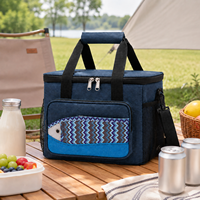 Nouvelle sacoche isotherme portable en cuir, style japonais, imprimé poisson, pour boîte à lunch, bento et canettes, étanche, pour l'extérieur