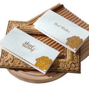 Kustom kartu bisnis kecil cetak timbul mewah kustom emas mawar kartu perawatan terima kasih - Product Image 2